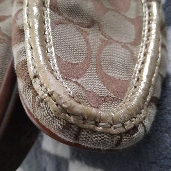 Coach Classic Sheela Canvas Leather Trim Loafer Driving Shoes Size 7 - Picture 3 of 11